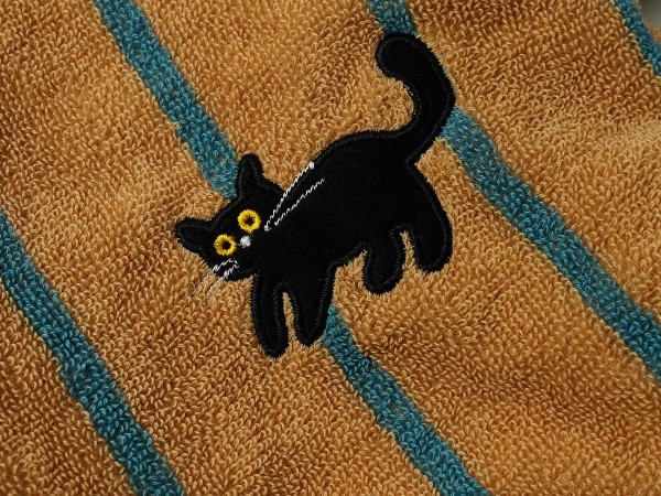 Pure cotton fur ring embroidered cat bathrobe